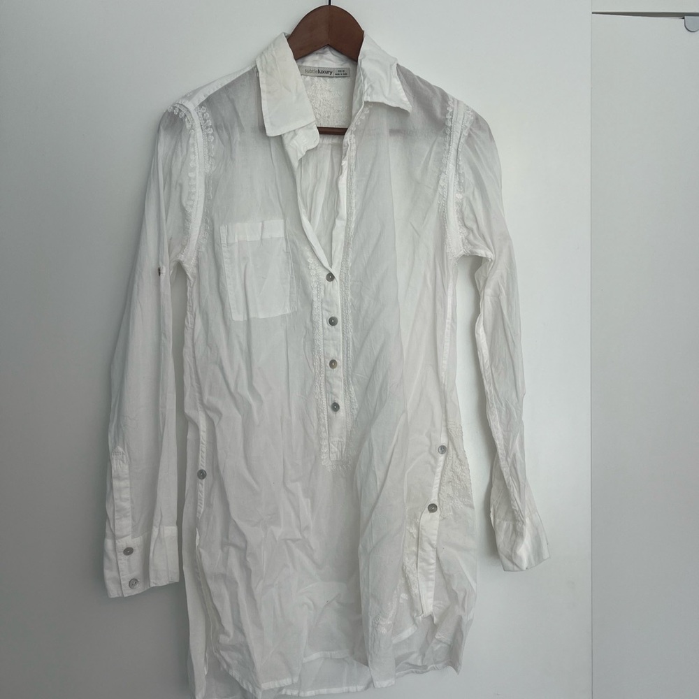 Subtle Luxury White Embroidered Blouse